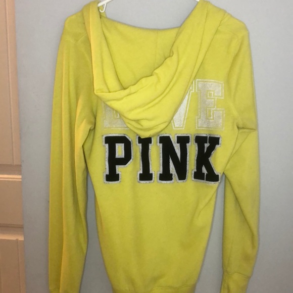 Yellow v neck hoodie - Picture 3 of 4